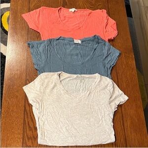 Assorted | Women's Size S Casual T-Shirt Lot; Coral, Blue & Beige, Lightweight
